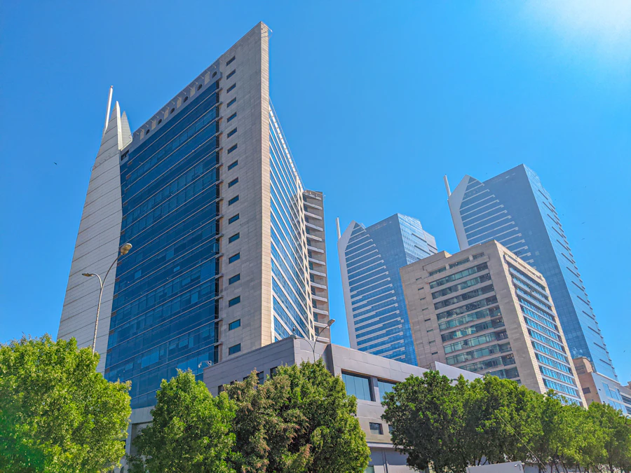Glass office towers in Karachi